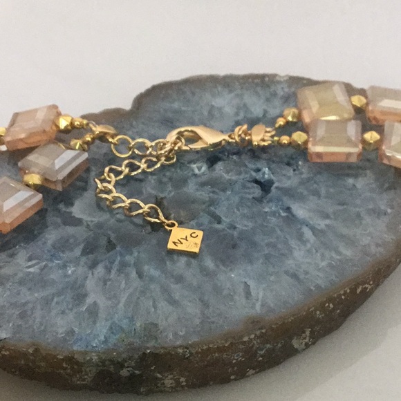 DblStrand17”W/3”Ext.NecklaceW/Hand CutSqrCrystals - Picture 5 of 7